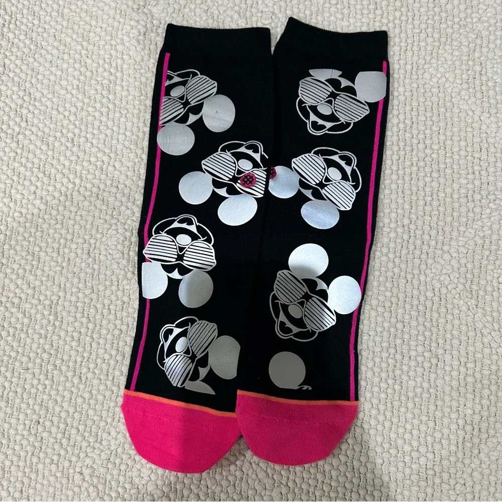 NWOT stance Mickey black pink socks crew med kids youth